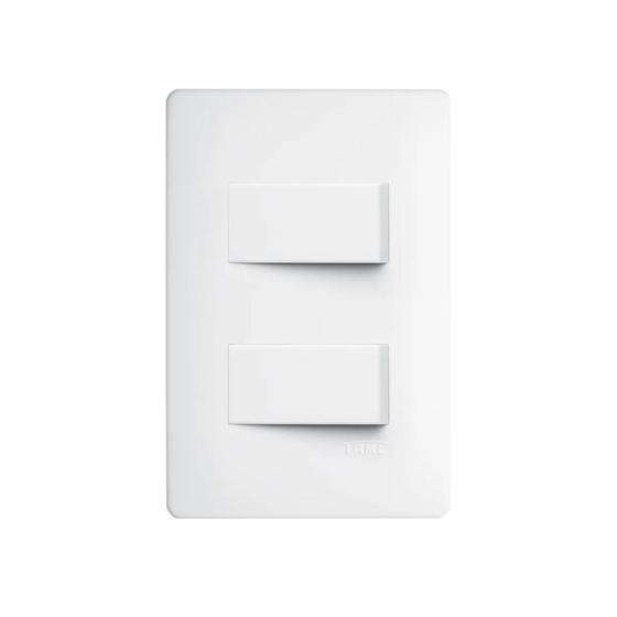 Imagem de Interruptor simples 2 teclas com placa 4x2 fame habitat