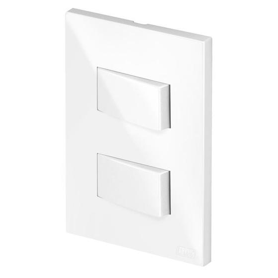 Imagem de Interruptor Simples 2 Teclas Completo Blux Branco Gloss