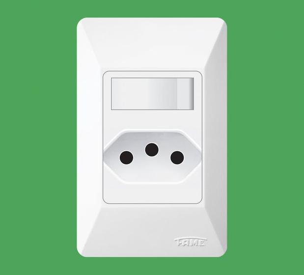 Imagem de Interruptor Simples Fame C/ 1 Tecla +Tomada 20a