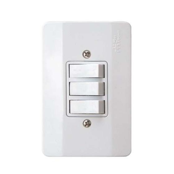 Imagem de Interruptor Simples Linha Millenium Mectronic - Conjunto com 3 Unidades