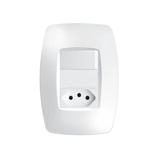 Imagem de Interruptor Simples + Tomada 10a Com Placa 4x2 Fame Elegance