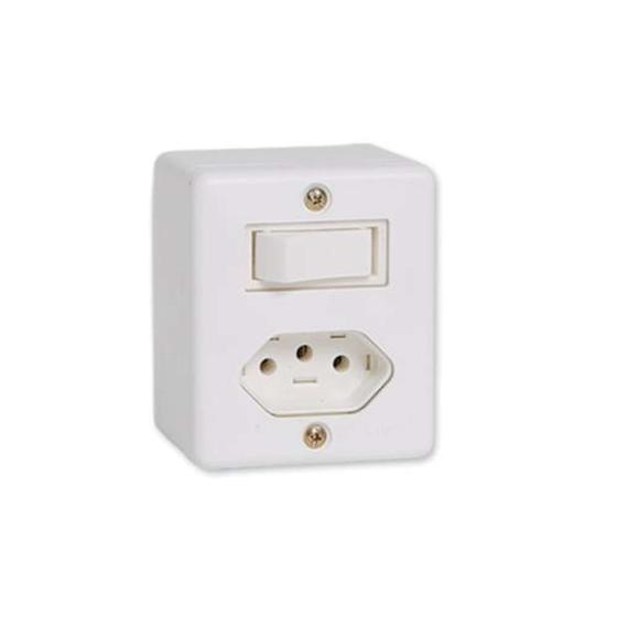 Imagem de Interruptor Simples + Tomada 10A Linha Box Ilumi - Conjunto Elétrico