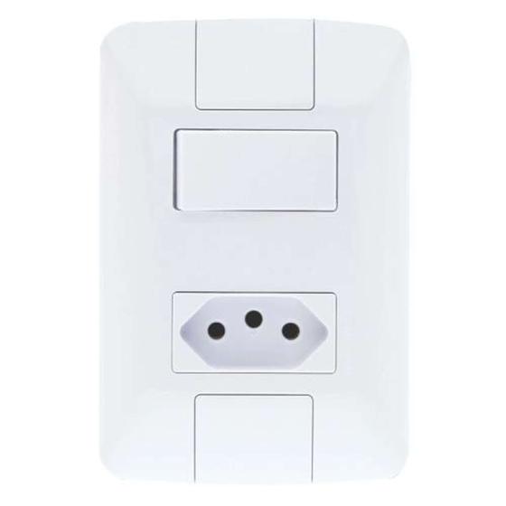 Imagem de Interruptor Simples + Tomada 20A Linha Aria Tramontina - Branco - Modular - Fixação Facilitada