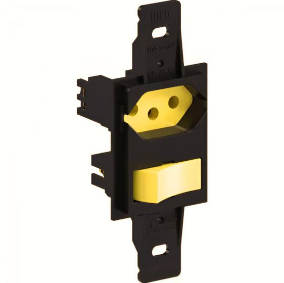 Imagem de Interruptor simples + Tomada 2P+T  250V~ Preto Linha Tradicional Klin Weg