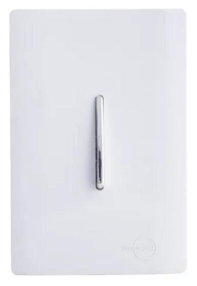 Imagem de Interruptor Simples Vertical 4x2 - Novara Branco com cromado