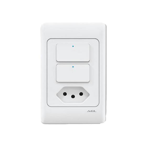 Imagem de Interruptor Smart AGL KS825, Wi-Fi, Bivolt, Tomada e Interruptor Tecla, Branco - 1106166