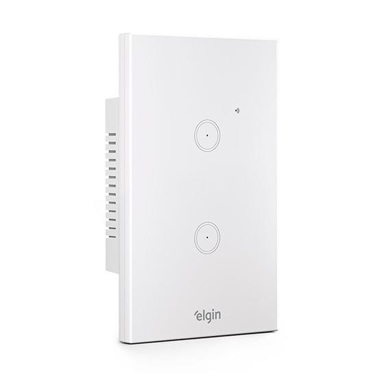 Imagem de Interruptor Smart Elgin, Wifi, Comando de Voz, 2 Botões Touch, Bivolt, Branco - 48INTWIFI200