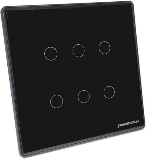 Imagem de Interruptor  smart Touch 6 Botoes zigbee Preto  nova Digital