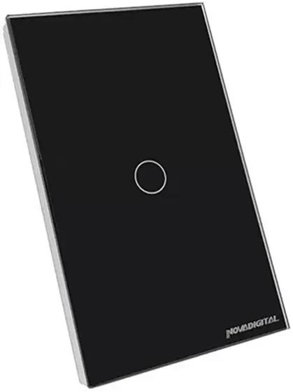 Imagem de Interruptor smart touch Inteligente Wi-fi 1 tecla preto nova digital controle app compatível com alexa e google home 
