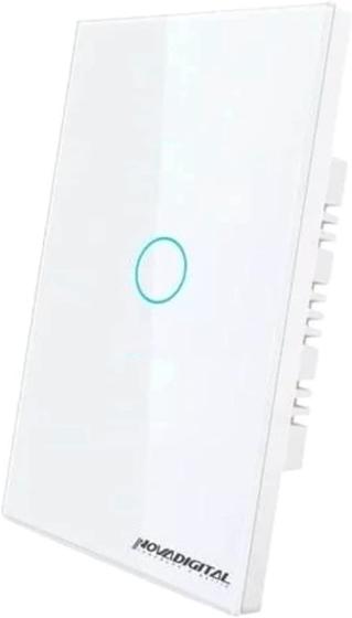 Imagem de Interruptor smart touch Inteligente Wi-fi 1 tecla vidro branco nova digital controle app compatível com alexa e google home 