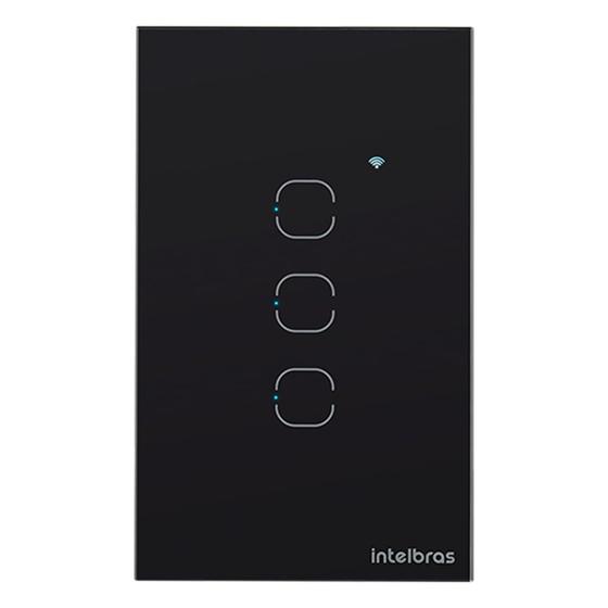 Imagem de Interruptor Smart Touch Wi-Fi Izy com 3 Teclas Preto - Intelbras - EWS 1003