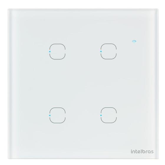 Imagem de Interruptor Smart Touch Wi-Fi Izy com 4 Teclas Branco - Intelbras - EWS 1004
