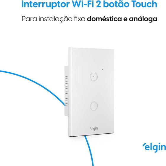 Imagem de Interruptor Smart Wi-Fi Com 2 Botões - Elgin