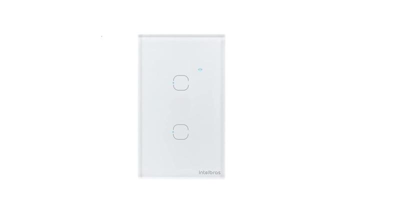 Imagem de Interruptor Smart Wi-Fi Touch 2 teclas branco  EWS 1002 Intelbras