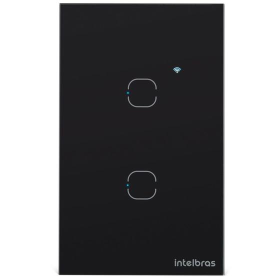 Imagem de Interruptor Smart Wi-Fi Touch 2 Teclas EWS 1002 Preto Intelbras