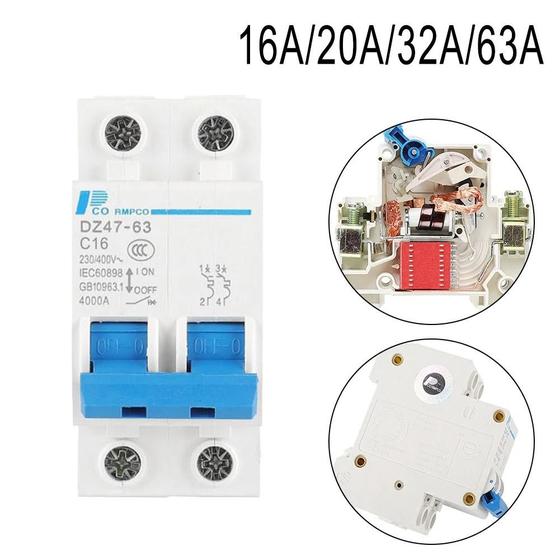 Imagem de Interruptor Solar Da C.C. Da Casa Esperta 16-63A 400V AC 2 Polos Controle Remoto Sem Fio MCB