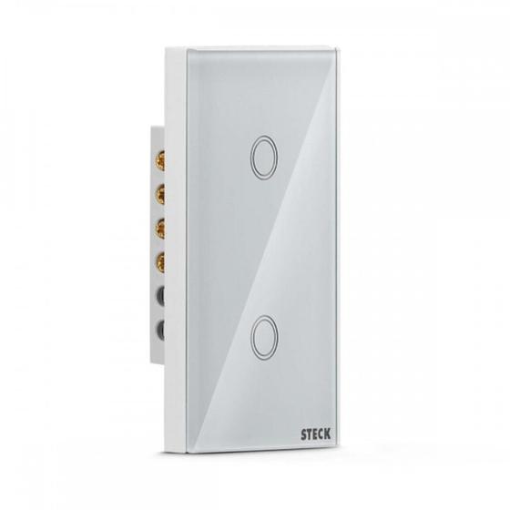 Imagem de Interruptor Steck Smarteck 2 Modulos Touch Wi-Fi Bivolt Branco - Smci2Bs1