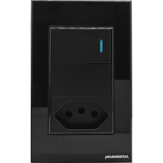 Imagem de Interruptor Tecla Fisica Zigbee Tomada Integrada Controle via Alexa e Google Assistente Novadigital