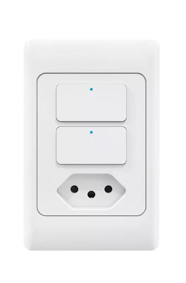 Imagem de Interruptor Tomada Wifi 2 Botões Alexa Google App Bivolt Agl 4075