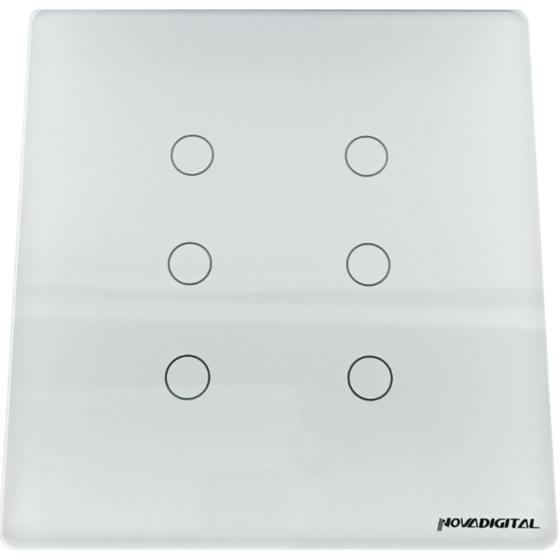 Imagem de Interruptor Touch Inteligente 4x4 com 6 Botões Conexão via Wi-Fi Compatível com Alexa