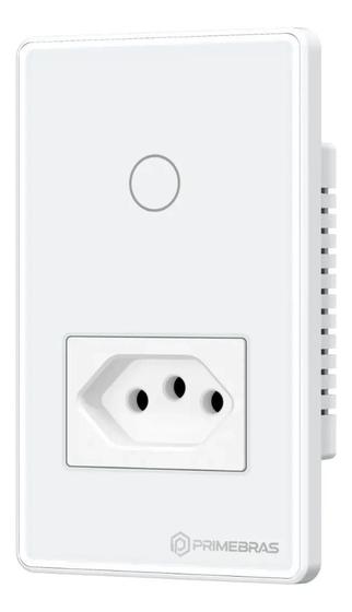 Imagem de Interruptor Touch Inteligente Com Tomada Wifi Primebras Branco