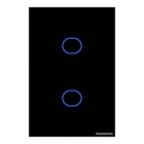 Imagem de Interruptor Touch Wi-Fi Smart Preto com 2 Canais Tramontina