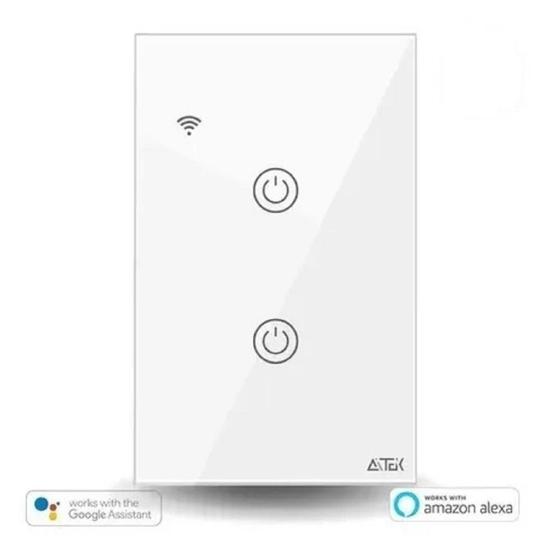 Imagem de Interruptor Touch Wifi Inteligente 2 Tecla Alexa Google Siri