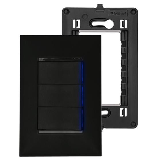 Imagem de Interruptor Triplo 4x2 2 Paralelo + 1 Simples Com LED Pial Plus+ Legrand