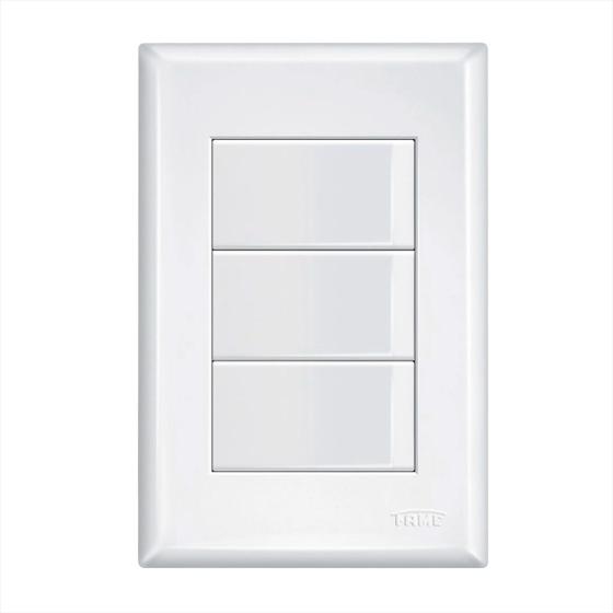 Imagem de Interruptor Triplo Simples 16a - Evidence Branco