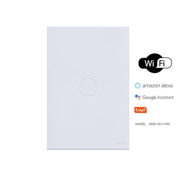 Imagem de Interruptor Wi-fi Inteligente 1 Pad Lumenx Branco