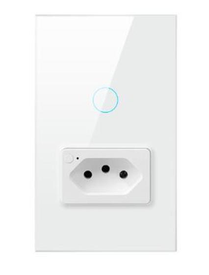 Imagem de Interruptor Wifi Inteligente 1 Botão C/ Tomada Smart - Nova Digital