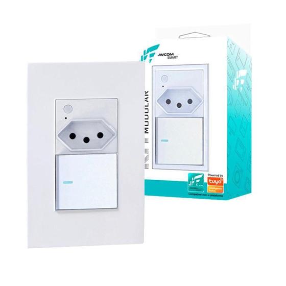 Imagem de Interruptor Wifi Inteligente Com Tomada Smart Automação Bivolt  - JWCOM