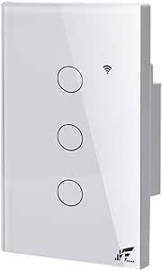 Imagem de Interruptor Wifi Touch 3 Botões Tuya Alexa Sem Neutro Rf433