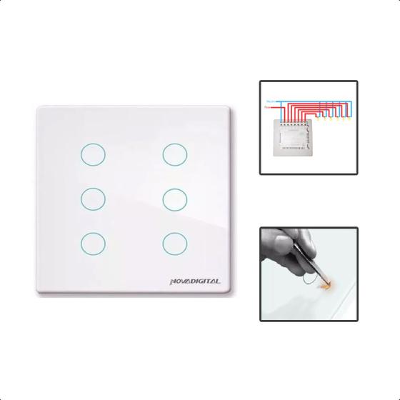 Imagem de Interruptor Zigbee 6 Botões Inteligente 4x4 Touch