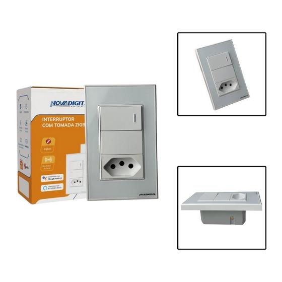 Imagem de Interruptor Zigbee Com Tomada 20A 1 Tecla Física 4X2 Branco