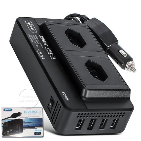 Inversor 12v Para 110v 300w Conversor Tensão E Usb 4 Portas Menor preço em Inversor 12v Para 110v 300w Conversor Tensão E Usb 4 Portas
