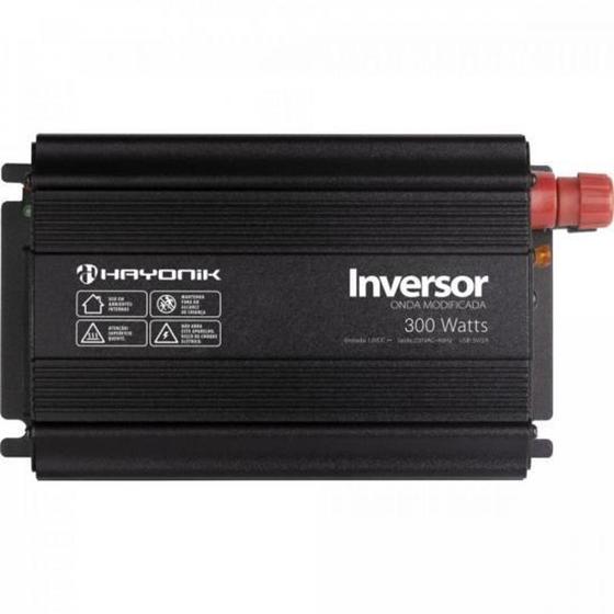 Imagem de Inversor de ONDA Modificada 300W 12VDCOM220V USB Cinza Escuro Hayonik