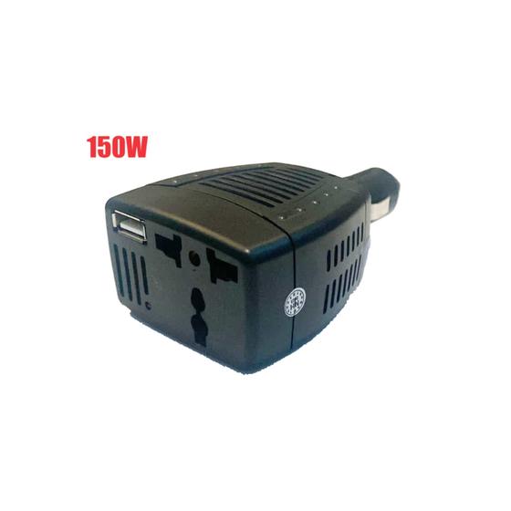 Imagem de Inversor De Tensão P/ Carro Caminhão Ônibus 12v Para 110v Usb 150w C/ Tomada Carregador USB