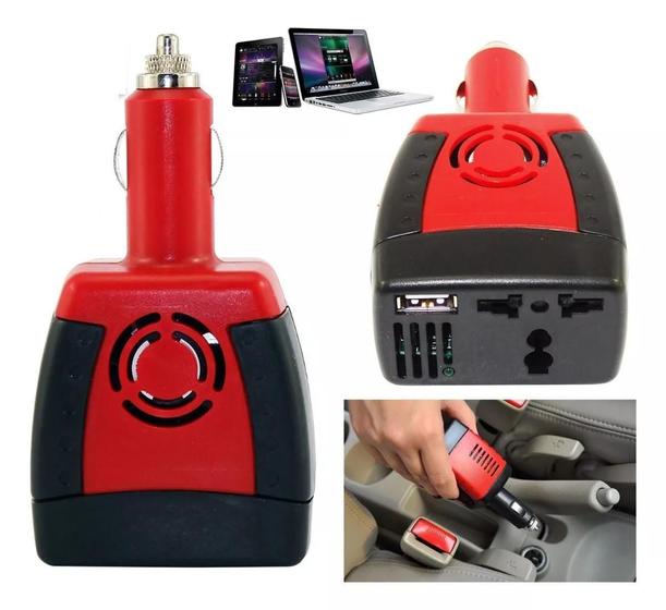 Imagem de Inversor De Tensao Para Carro 12V 110V Usb 150W Com Tomada