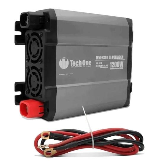 Imagem de Inversor de Voltagem Techone Line 1200W Pico 600W Nominal 12V-110V