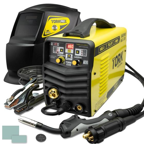 Imagem de Inversor Solda Mig-mag Sinergico Tig Mma Eletrodo 180a + Máscara Tork