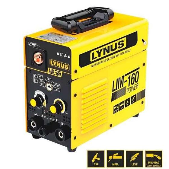 Imagem de Inversora de Solda Multiprocesso MIG/MMA/TIG 160A LIM-160 - Lynus