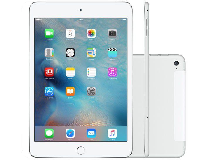 Imagem de iPad Mini 4 Apple 4G 16GB Prata Tela 7,9” Retina