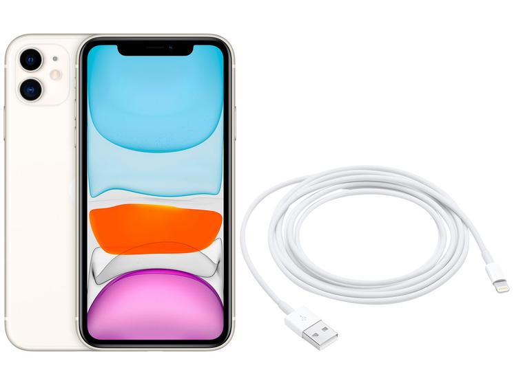 Imagem de iPhone 11 Apple 64GB Branco 6,1” 12MP iOS + Cabo