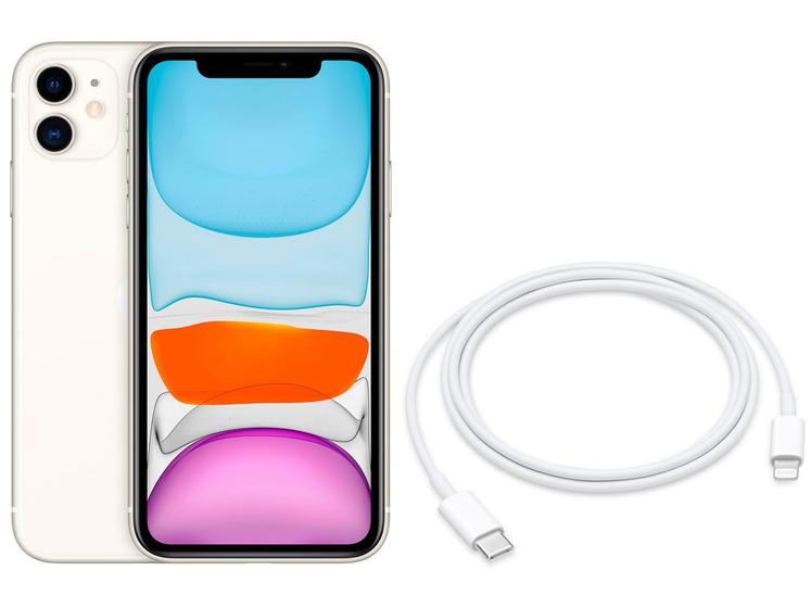 Imagem de iPhone 11 Apple 64GB Branco 6,1” 12MP iOS + Cabo