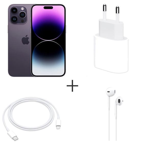 iPhone 14 Pro Max Apple (128GB) Roxo-profundo + Carregador, Cabo e Fone de Ouvido Menor preço em iPhone 14 Pro Max Apple (128GB) Roxo-profundo + Carregador, Cabo e Fone de Ouvido