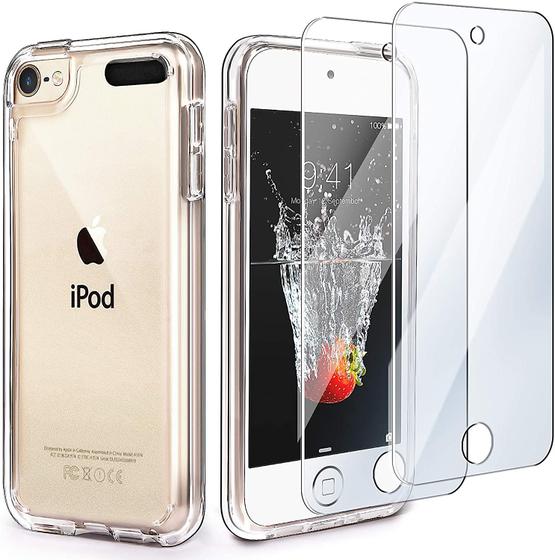 Imagem de iPod Touch 7 Case Clear,IDWELL Touch 6 Touch 5 Case com 2 Protetores de Tela, Tampa dura do para-choque TPU macio claro para iPod Touch 5/6/7ª Geração (Modelo mais recente,2019 lançado), HD Clear