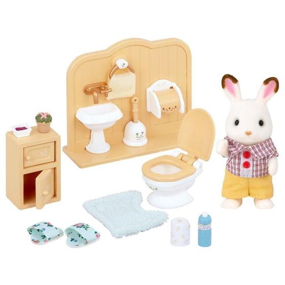 Imagem de Irmão Coelho Chocolate Toalete Sylvanian Families EpochMagia