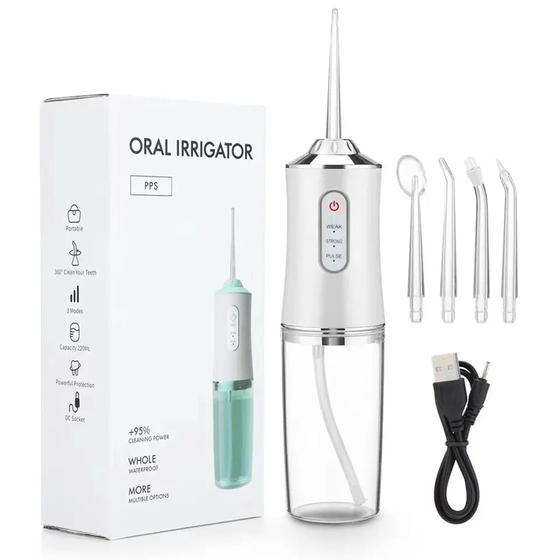 Imagem de Irrigador Oral Portátil IPX7 Recarregável Bivolt com 4 bicos