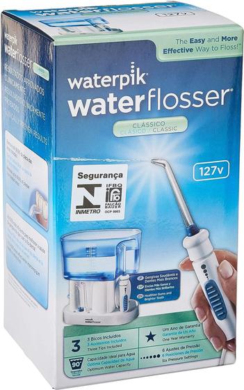 Imagem de Irrigador Oral Waterpik WP70B 220V Branco e Azul com 6 Ajustes de Pressão